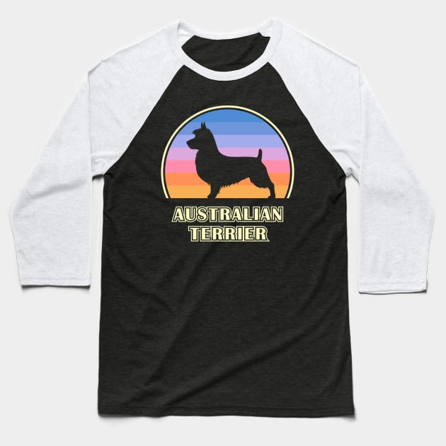 Australian Terrier Vintage Sunset Dog Baseball T-Shirt by millersye